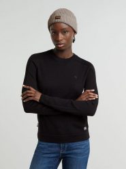 G-Star Sweter w kolorze czarnym rozmiar: S. Czarne swetry klasyczne damskie G-Star, s, z wełny, bez kołnierzyka. Za 240.43 zł.