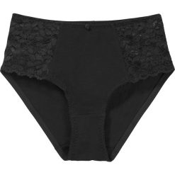 Figi z wysoką talią bonprix czarny. Czarne figi bonprix, z koronki. Za 34.99 zł.