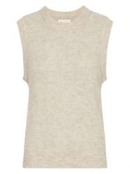 MOSS COPENHAGEN Bezrękawnik w kolorze beżowym rozmiar: XS/S. Brązowe swetry klasyczne damskie Moss Copenhagen, s, bez kołnierzyka. Za 130.19 zł.