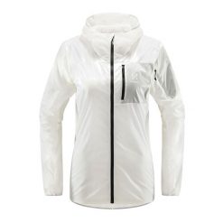 Kurtka przeciwwiatrowa damska Haglöfs L.I.M Shield Hood. Białe kurtki damskie Haglöfs, l, bez wzorów, z softshellu, bez kaptura. Za 359.99 zł.