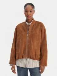 Marella Kurtka skórzana Orata 2613441074 Brązowy Relaxed Fit. Brązowe kurtki damskie Marella, bez wzorów, ze skóry, bez kaptura. Za 2,339.00 zł.