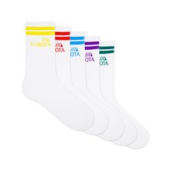 Skarpety sportowe Kubota Sport Rainbow 5-pak. Białe obuwie sportowe damskie Kubota, bez wzorów, z bawełny. Za 59.99 zł.