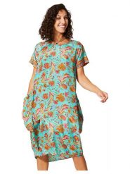 Aller Simplement Sukienka w kolorze turkusowo-pomarańczowym rozmiar: 34-40. Pomarańczowe sukienki damskie Aller Simplement, bez wzorów, bez ramiączek. Za 56.99 zł.