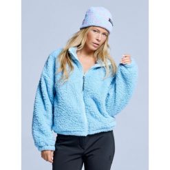 Kurtka Fluffy - Damska - Cztery pory roku - Miś Teddy - Lodowy błękit. Niebieskie kurtki sportowe damskie POEDERBAAS, na zimę, xs, bez wzorów, z poliesteru, bez kaptura. Za 264.52 zł.