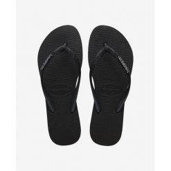 Klapki damskie Havaianas Slim Glitter II. Czarne klapki damskie Havaianas, bez wzorów, bez obcasa, bez zapięcia. Za 228.00 zł.