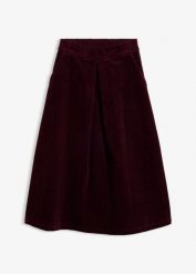 Spódnica sztruksowa z mieszanki bawełny. Czerwone spódnice damskie bonprix, bez wzorów, z bawełny, maxi. Za 189.99 zł.