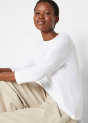 Bluza z długim rękawem (zestaw 5 szt.). Zielone bluzy damskie bonprix, bez wzorów, bez kaptura. Za 179.99 zł.