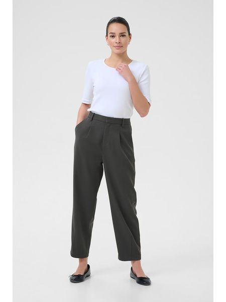 Kaffe Spodnie materiałowe w kolorze antracytowym rozmiar: 40. Czarne spodnie materiałowe damskie Kaffe, bez wzorów, z materiału. Za 166.10 zł.