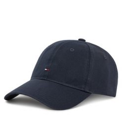 Czapka z daszkiem Tommy Hilfiger. Niebieskie czapki z daszkiem damskie Tommy Hilfiger, bez wzorów. Za 109.99 zł.