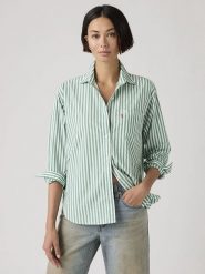 Levi's Koszula w kolorze biało-zielonym rozmiar: M. Białe koszule damskie Levi's, m, bez wzorów, z bawełny, bez kołnierzyka, bez ramiączek. Za 123.45 zł.