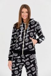 JUST CAVALLI Czarna bluza Logo Tigre. Czarne bluzy damskie Just Cavalli, s, bez wzorów, bez kaptura. W wyprzedaży za 899.99 zł.