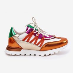 Skórzane Półbuty Sneakersy Damskie Artiker 56C1737 Multikolor wielokolorowe. Półbuty damskie bez wzorów, ze skóry, bez obcasa, bez zapięcia. Za 379.85 zł.
