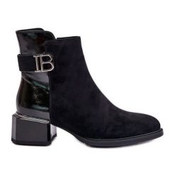S.Barski Eleganckie Botki Na Obcasie Ocieplane MR880-040 Czarne. Czarne botki damskie na jesień, ze skóry, eleganckie, bez obcasa, na obcasie, bez zapięcia. Za 311.22 zł.