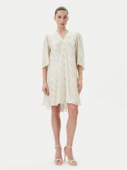 Bruuns Bazaar Sukienka koktajlowa BBW4579 Beżowy Regular Fit. Brązowe sukienki damskie Bruuns Bazaar, bez wzorów, z wiskozy, wizytowe, bez ramiączek. Za 379.99 zł.