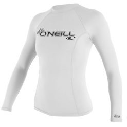 Koszulka ONEILL Women BASIC SKINS L/S Rash Guard White. Białe bluzki damskie O'Neill, l, bez wzorów, bez kołnierzyka, bez ramiączek. Za 188.00 zł.
