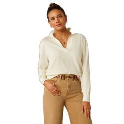 Sweter damski Ariat Langsett. Brązowe swetry klasyczne damskie Ariat, na zimę, l, bez kołnierzyka. Za 373.00 zł.