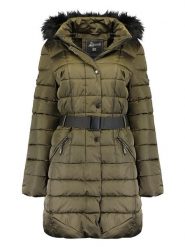 Geographical Norway Płaszcz pikowany "Anemone" w kolorze khaki rozmiar: XXL. Brązowe płaszcze damskie Geographical Norway, xxl, bez wzorów, z tkaniny, bez kaptura. Za 246.53 zł.