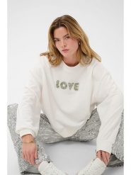 Kaffe Bluza w kolorze kremowym rozmiar: XXL. Brązowe bluzy damskie Kaffe, xxl, bez wzorów, bez kaptura. Za 165.99 zł.