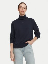 Tommy Jeans Golf Essetnial DW0DW23361 Granatowy Relaxed Fit. Niebieskie golfy damskie Tommy Jeans, xl, bez wzorów, z bawełny, bez ramiączek. Za 369.99 zł.