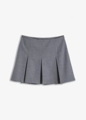 Spódnica mini z mieszanki wiskozy. Szare spódnice damskie bonprix, bez wzorów, z wiskozy, mini. Za 112.99 zł.