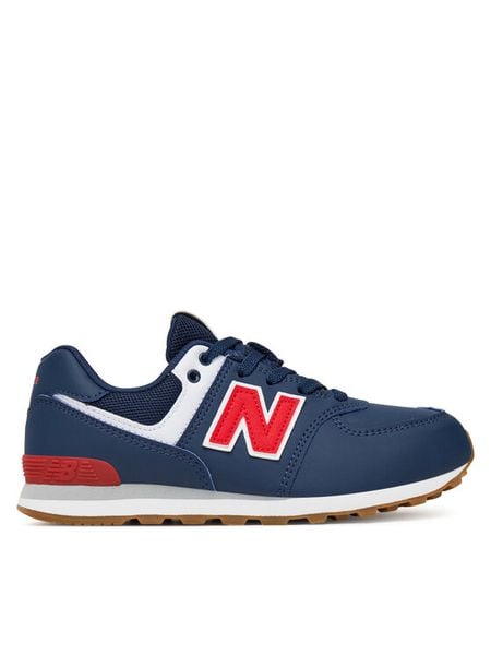 New Balance Sneakersy GC574NF Granatowy. Niebieskie buty sportowe chłopięce New Balance, ze skóry, bez zapięcia. Za 319.99 zł.