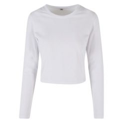 Krótka Koszulka Z Długim Rękawem Dla Pań I Panów. Brązowe bluzki damskie BUILD YOUR BRAND, xl, bez wzorów, bez kołnierzyka, bez ramiączek. Za 73.99 zł.