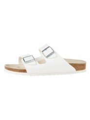 Birkenstock Klapki "Arizona" w kolorze białym rozmiar: 44. Białe klapki damskie Birkenstock, bez wzorów, bez obcasa, bez zapięcia. Za 270.45 zł.