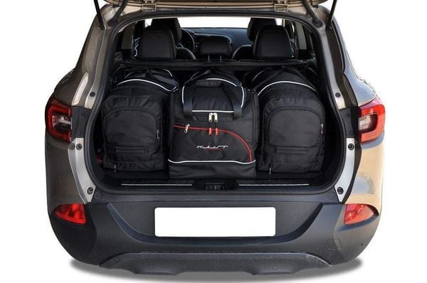 Torby Do Bagażnika Renault Kadjar 2015-2022 4Szt Kjust. Czarne torby podróżne KJUST, bez wzorów, z kauczuku. Za 1,209.00 zł.