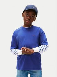 Tommy Hilfiger T-Shirt Essential Archive KB0KB09646 D Niebieski Regular Fit. Niebieskie t-shirty i koszulki chłopięce Tommy Hilfiger, bez wzorów, z bawełny, bez kołnierzyka, bez ramiączek. Za 109.99 zł.