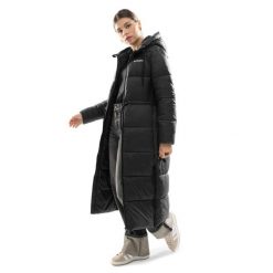 Długi puchowy płaszcz damski Lifestyle Siroko Finland. Czarne płaszcze damskie SIROKO, m, bez wzorów, z puchu, bez kaptura. W wyprzedaży za 515.95 zł.