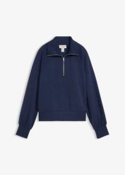 Bluza ze stójką, z miękkiego materiału scuba. Czerwone bluzy damskie bonprix, bez wzorów, bez kaptura. Za 114.99 zł.