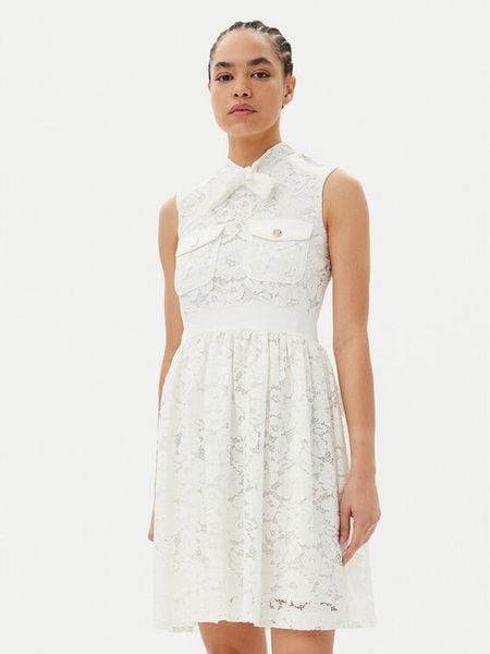 Artigli Sukienka koktajlowa ACAB000749 Biały Regular Fit. Białe sukienki damskie Artigli, bez wzorów, z syntetyku, wizytowe, bez ramiączek. Za 289.99 zł.