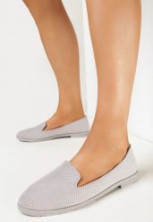 Szare Płaskie Mokasyny z Perforacją Gaidelle. Szare mokasyny damskie Born2be, bez obcasa. Za 39.99 zł.