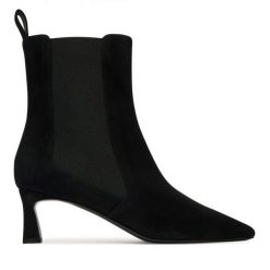 Botki Pollini. Czarne botki damskie Pollini, bez obcasa, na słupku, bez zapięcia. Za 2,029.00 zł.