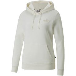Bluza damska Puma ESS+ Embroidery Hoodie FL. Białe bluzy damskie Puma, l, bez wzorów, bez kaptura. Za 234.78 zł.