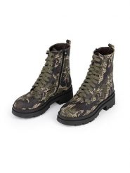 Anna Morellini Skórzane botki "Simoldo" w kolorze oliwkowo-beżowym rozmiar: 41. Brązowe botki damskie Anna Morellini, bez obcasa, bez zapięcia. Za 279.78 zł.