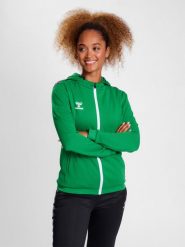 Bluza z kapturem sportowa Hummel Authentic Poly Zip Hoodie. Zielone bluzy damskie Hummel, s, bez wzorów, z materiału, z kapturem. Za 302.95 zł.