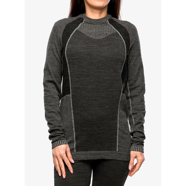 Bluza termoaktywna damska La Sportiva Wool70 Tech Longsleeve. Szare bluzy damskie La Sportiva, na zimę, bez wzorów, bez kaptura. Za 412.99 zł.