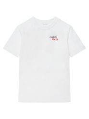 Calvin Klein Jeans T-Shirt LVCKTJA39B Biały Regular Fit. Białe t-shirty i koszulki chłopięce Calvin Klein Jeans, bez wzorów, z bawełny, bez kołnierzyka, bez ramiączek. Za 129.99 zł.