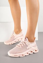 Różowe Siateczkowe Buty Sportowe Sneakersy na Grubej Tłoczonej Podeszwie Telarienna. Czerwone obuwie sportowe casual damskie Born2be, z jeansu. Za 74.99 zł.