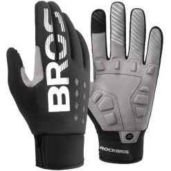 Rękawiczki rowerowe długie dla dorosłych Rockbros S209BK. Czarne rękawiczki damskie ROCKBROS, bez wzorów. Za 89.99 zł.