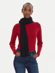 Calvin Klein Szalik Embroidery Fine K60K612601 Czarny. Czarne szaliki damskie Calvin Klein, bez wzorów, z bawełny. Za 299.99 zł.