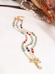 Pierres de Jade Pozłacana bransoletka z kryształami rozmiar: onesize. Żółte bransoletki damskie Pierres de Jade, pozłacane. Za 39.99 zł.