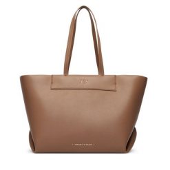 Torebka Armani Exchange. Brązowe shopper bag Armani Exchange, bez wzorów, bez dodatków. Za 754.99 zł.