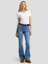 BIG STAR Dżinsy - Flare fit - w kolorze niebieskim rozmiar: W30/L32. Niebieskie jeansy damskie Big Star, z podwyższonym stanem. Za 237.45 zł.