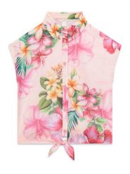 Guess Koszula J6GH00 WA2T0 Różowy Regular Fit. Czerwone bluzki i koszule dziewczęce Guess, z aplikacjami, z syntetyku, bez kołnierzyka, bez ramiączek. Za 209.99 zł.