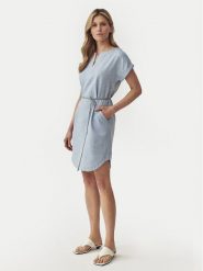 Tatuum Sukienka letnia Samantika T2409.199 Niebieski Regular Fit. Niebieskie sukienki damskie TATUUM, bez wzorów, z bawełny, bez ramiączek. Za 199.99 zł.