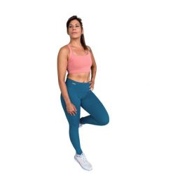 Legginsy damskie Les Poulettes Fitness vert canard. Niebieskie legginsy damskie LES POULETTES FITNESS, bez wzorów, z materiału. W wyprzedaży za 230.50 zł.