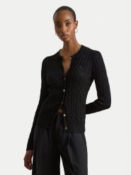 LAUREN RALPH LAUREN Kardigan 200P14040003 Czarny Regular Fit. Czarne kardigany damskie Lauren Ralph Lauren, xxl, bez wzorów, z wiskozy. Za 949.99 zł.