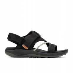 Sandały trekkingowe dla kobiet Merrell Terran 4. Brązowe sandały damskie Merrell, bez wzorów, bez obcasa, bez zapięcia. Za 319.99 zł.